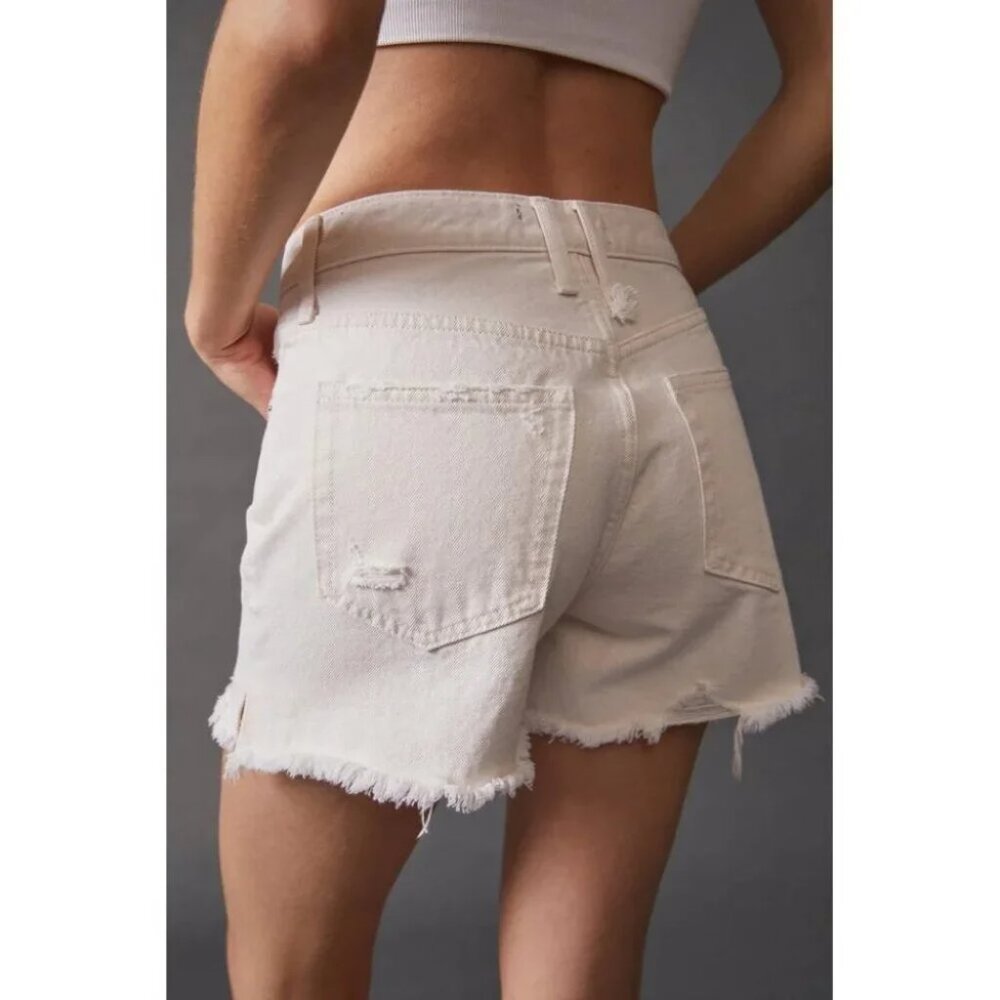 NWT Free People We the Free white distressed high waist cutoff jean shorts - Picture 2 of 6